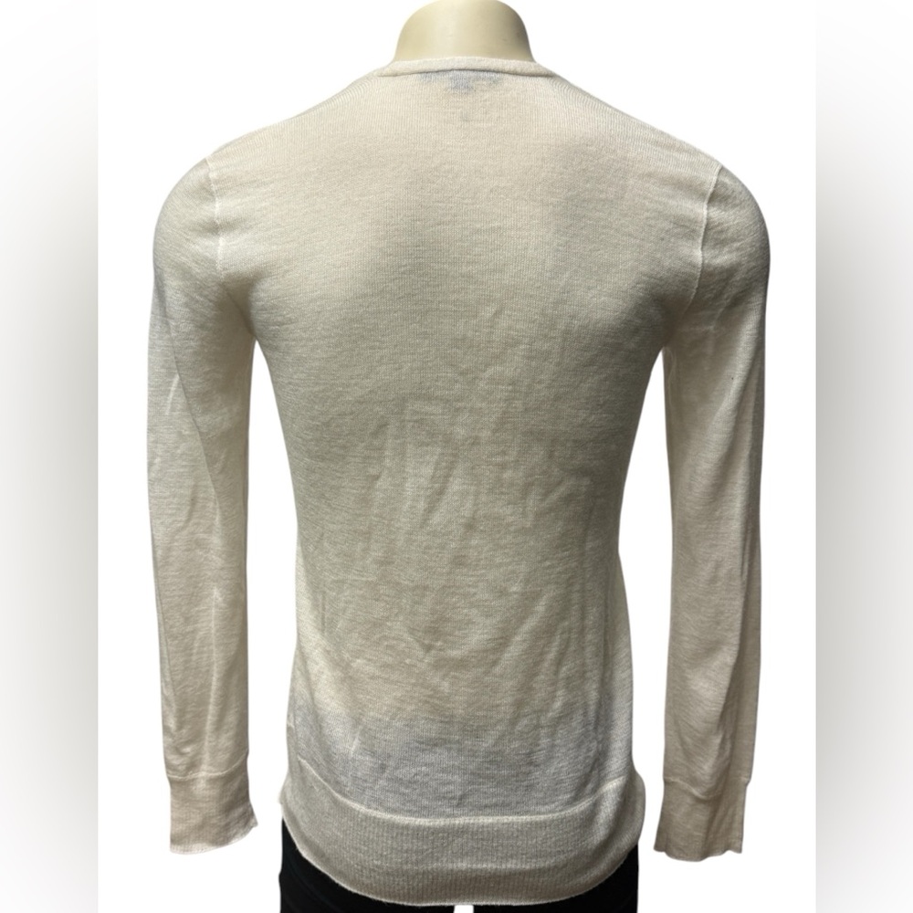 john varvatos collection Fine Knit Silk & Cotton V-Neck Sweater Size Small $398 - Picture 2 of 7